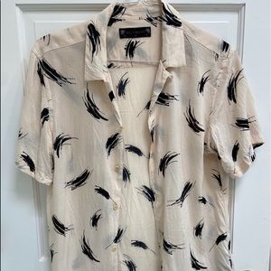 All Saints Feather Button Down Shirt